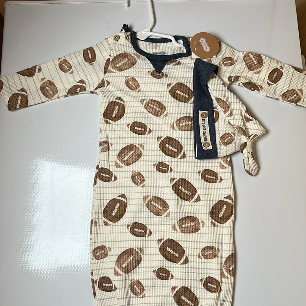 MudPie infant 0-3 months “my first season” football